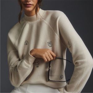 T.La Dog Embroidered Sweater from Anthropologie, XXS